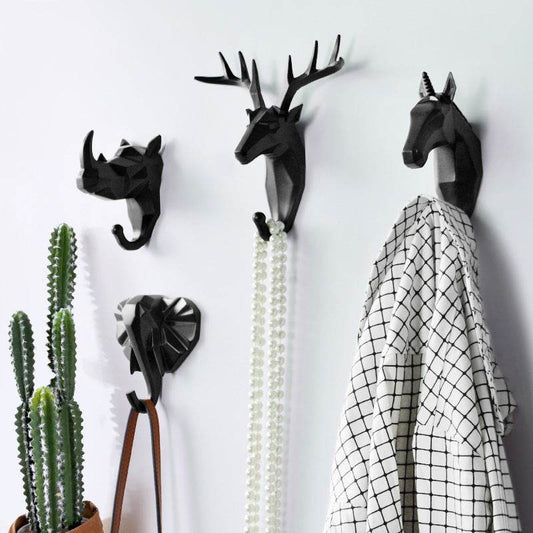Creative Decoration Wall Hanging Door Back Hook Wall Animal Headdress Hanger Hook Key Hook - Mubimart