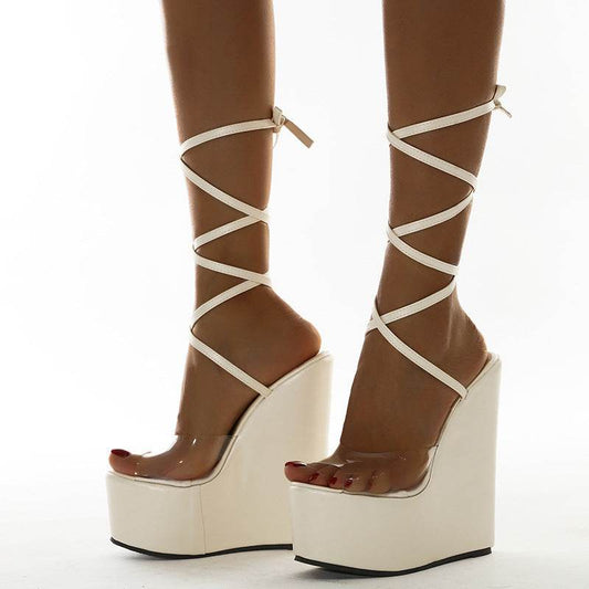 New Simple Wedge Belt Sandals - Mubimart