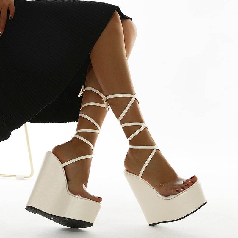 New Simple Wedge Belt Sandals - Mubimart