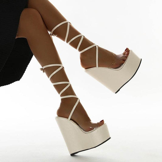 New Simple Wedge Belt Sandals - Mubimart