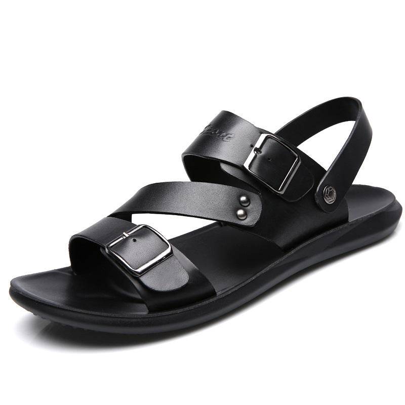 Sandals Men Casual Comfortable Barefoot Buckle Shoes - Mubimart