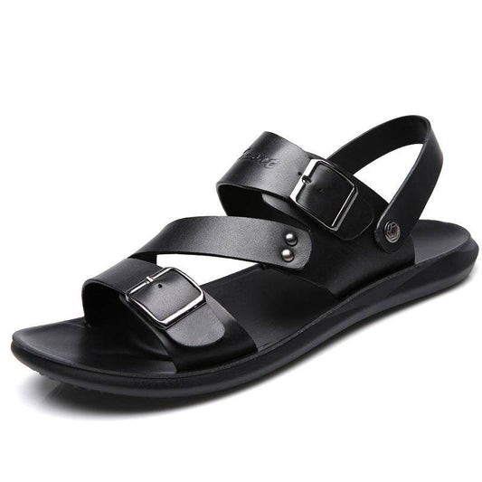 Sandals Men Casual Comfortable Barefoot Buckle Shoes - Mubimart