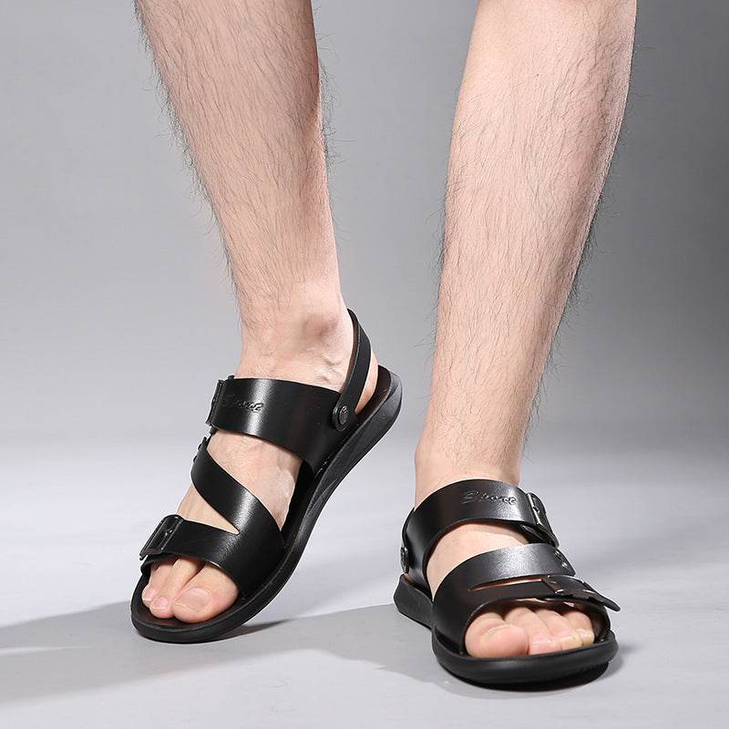 Sandals Men Casual Comfortable Barefoot Buckle Shoes - Mubimart