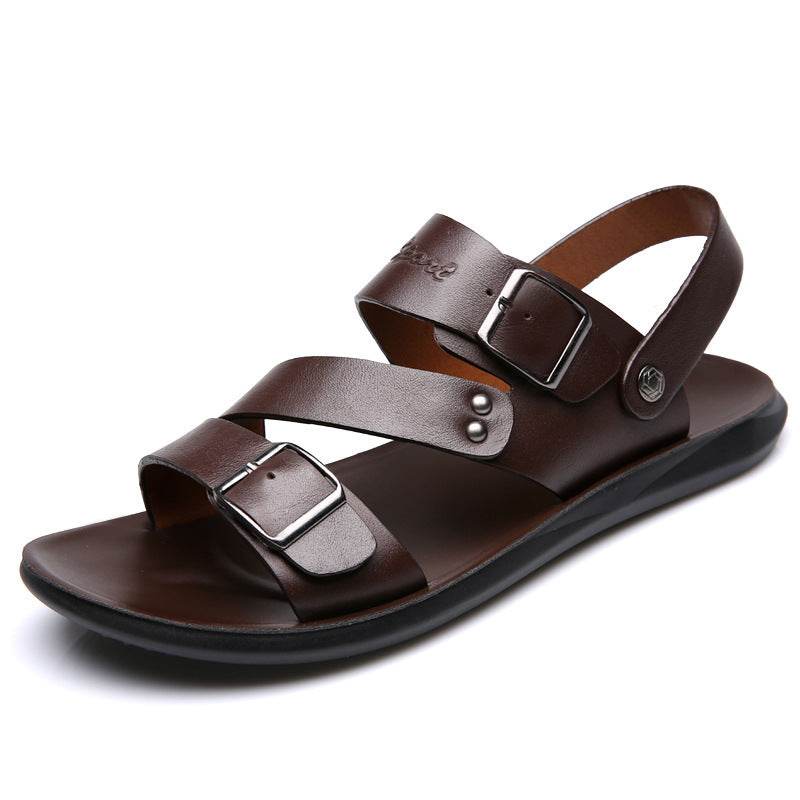 Sandals Men Casual Comfortable Barefoot Buckle Shoes - Mubimart
