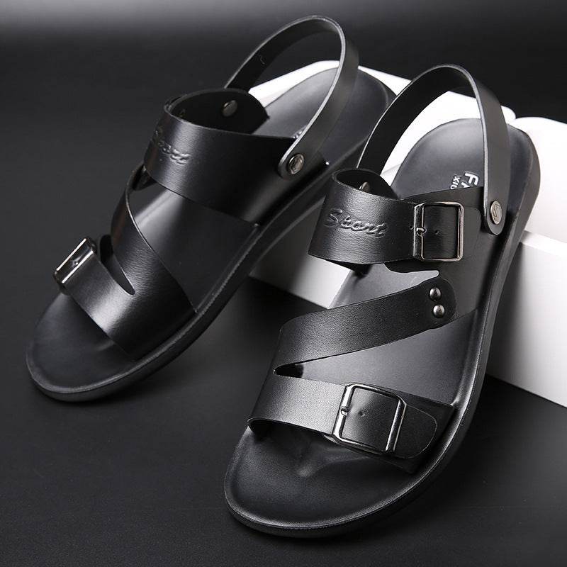 Sandals Men Casual Comfortable Barefoot Buckle Shoes - Mubimart