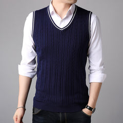 New Men's Sweater Vest Fashion Casual V Neck Sweater Vest Vest Men