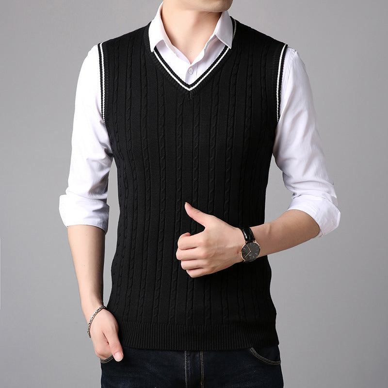 New Men's Sweater Vest Fashion Casual V Neck Sweater Vest Vest Men