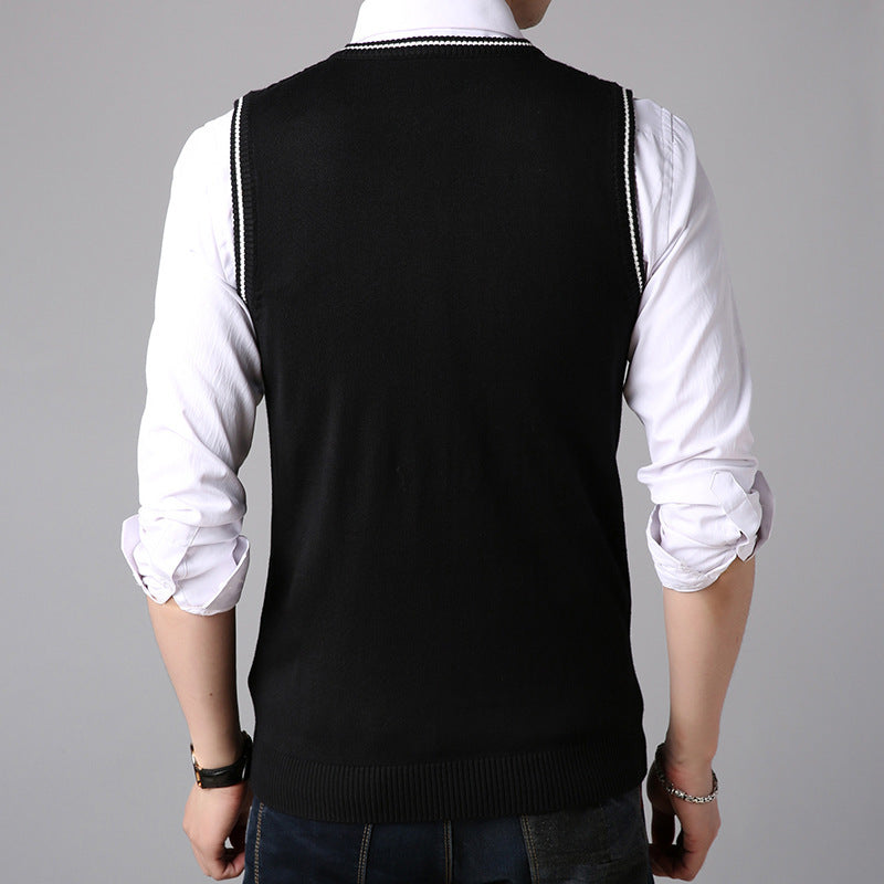 New Men's Sweater Vest Fashion Casual V Neck Sweater Vest Vest Men