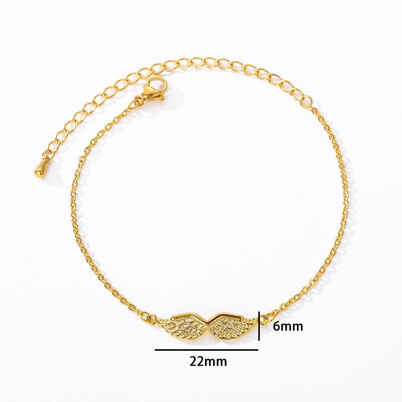 Gold Angel Wing Charm Bracelet Bracelet Women - Mubimart