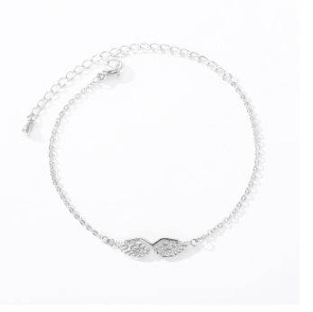 Gold Angel Wing Charm Bracelet Bracelet Women - Mubimart