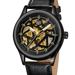 Forsining Golden Gear Movement Retro Royal Classic Fashion Heren Mechanische Polshorloges Topmerk Luxe Herenklok Relogio