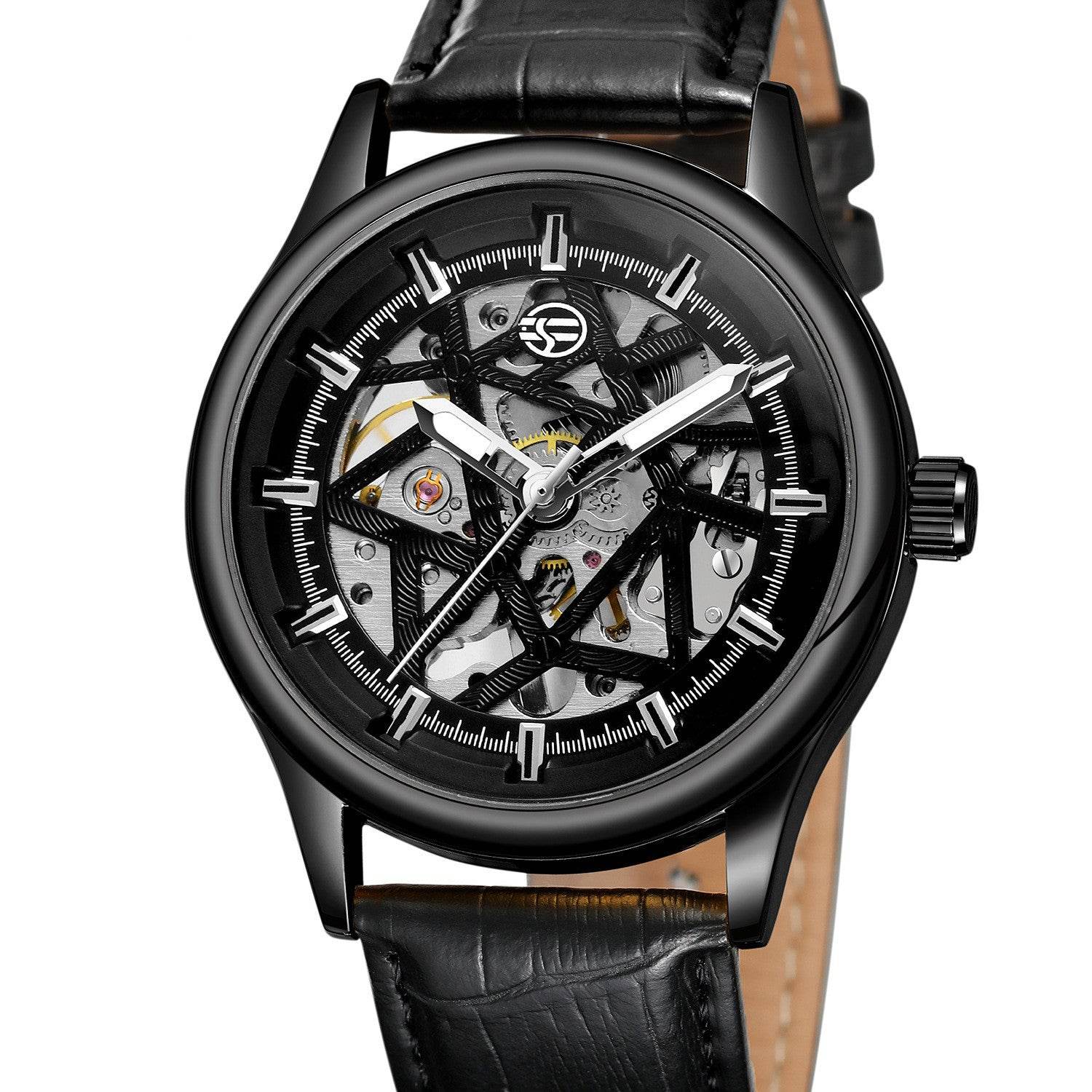 Forsining Golden Gear Movement Retro Royal Classic Fashion Mens Mechanical Wrist Watches Top Brand Luxury Male Clock Relogio - Mubimart