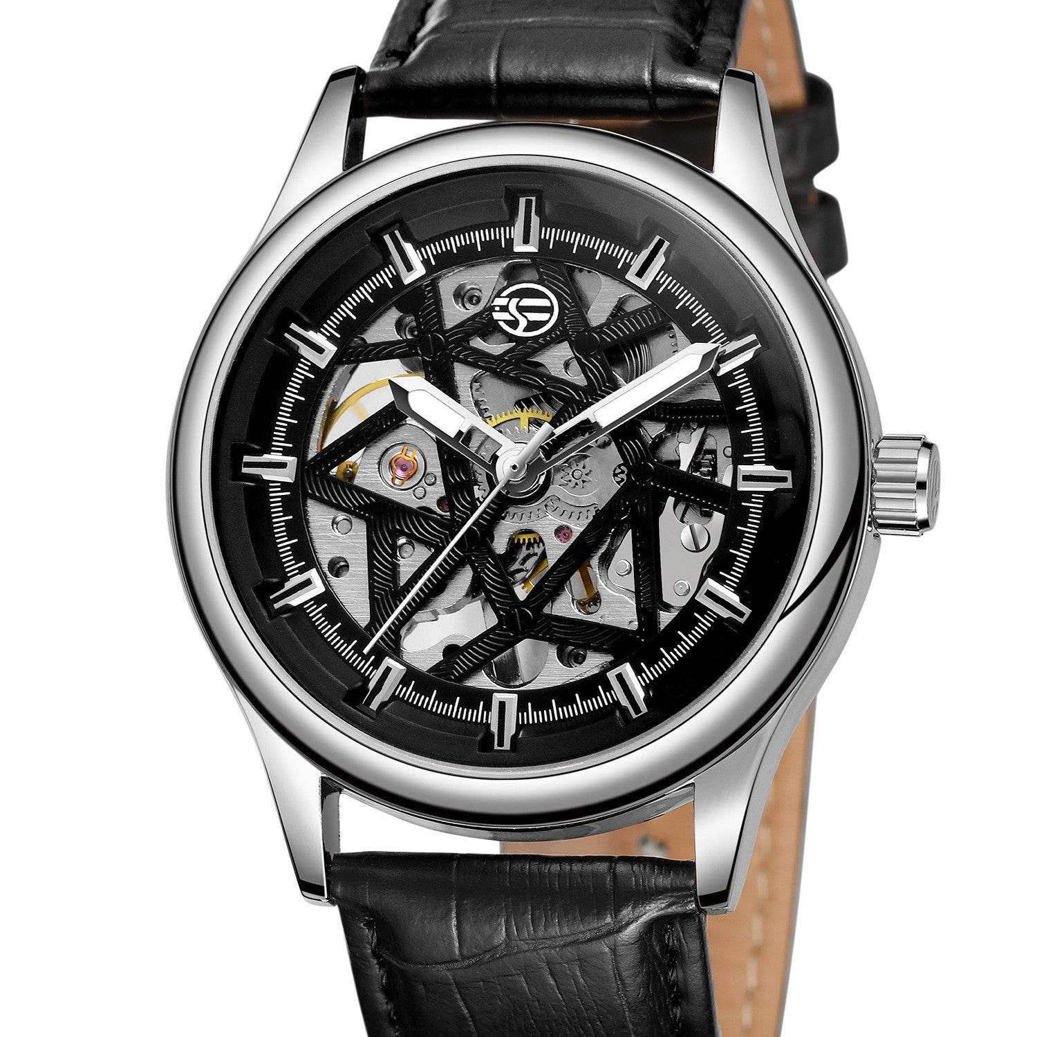 Forsining Golden Gear Movement Retro Royal Classic Fashion Mens Mechanical Wrist Watches Top Brand Luxury Male Clock Relogio - Mubimart