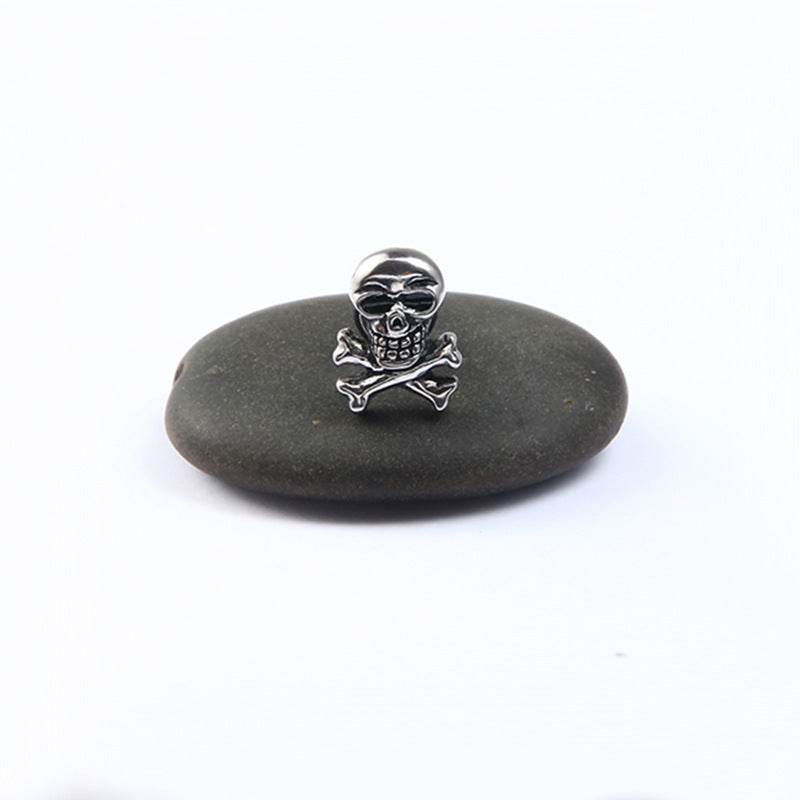 Cross-Border E-Commerce Youpin Titanium Steel Skull Punk Hip Hop Rock Tide Dumbbell Earrings Earrings Men And Women Personality Jewelry - Mubimart