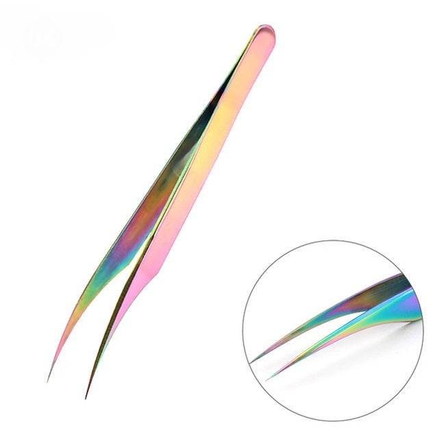 Beauty Tools Stainless Steel Eyelash Tweezers - Mubimart