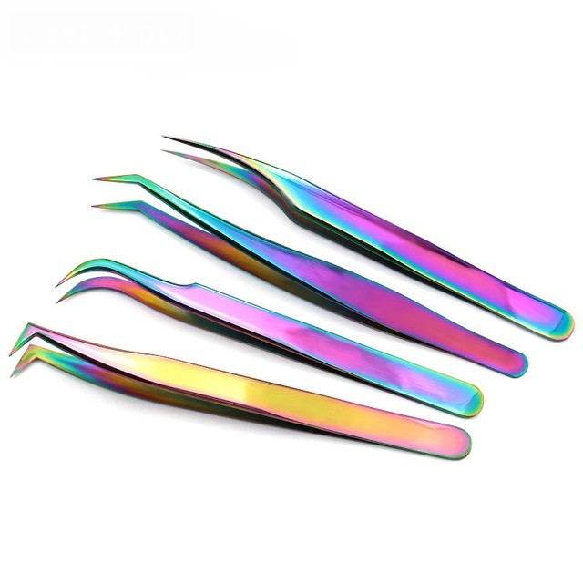 Beauty Tools Stainless Steel Eyelash Tweezers - Mubimart