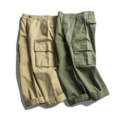 Wu Hang Japanese Original Solid Color Basic Overalls Khaki Loose Straight Trend Casual Pants Z322