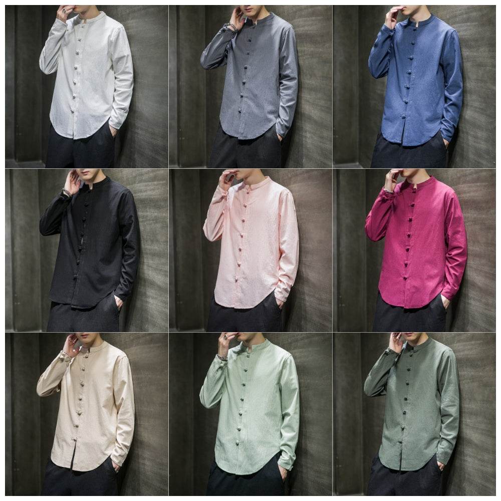 Chinese Style Shirt Cotton And Linen Shirt - Mubimart