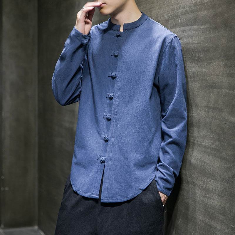 Chinese Style Shirt Cotton And Linen Shirt - Mubimart
