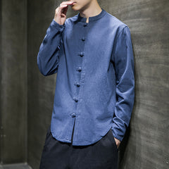 Chinese Style Shirt Cotton And Linen Shirt