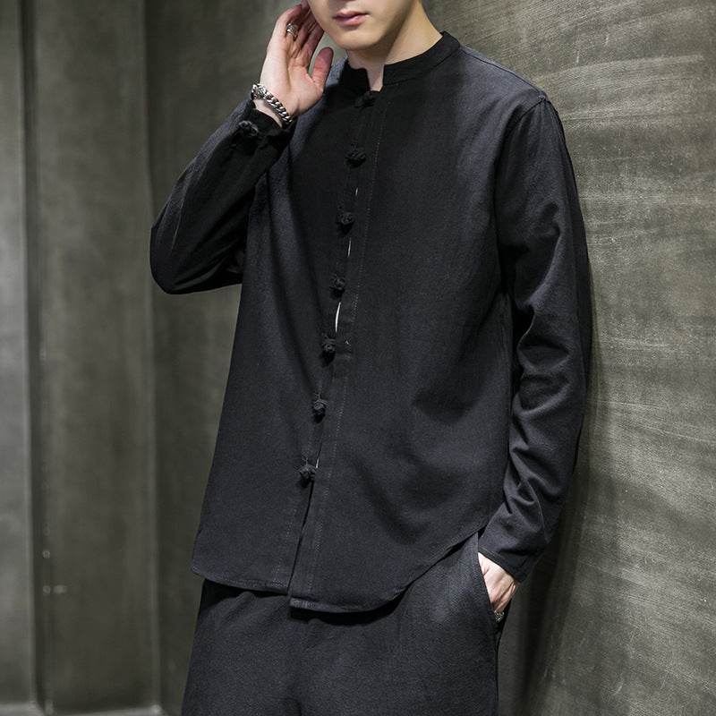Chinese Style Shirt Cotton And Linen Shirt - Mubimart