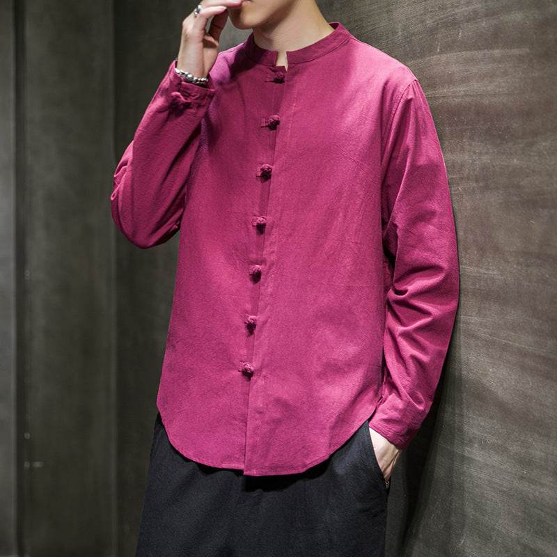Chinese Style Shirt Cotton And Linen Shirt - Mubimart