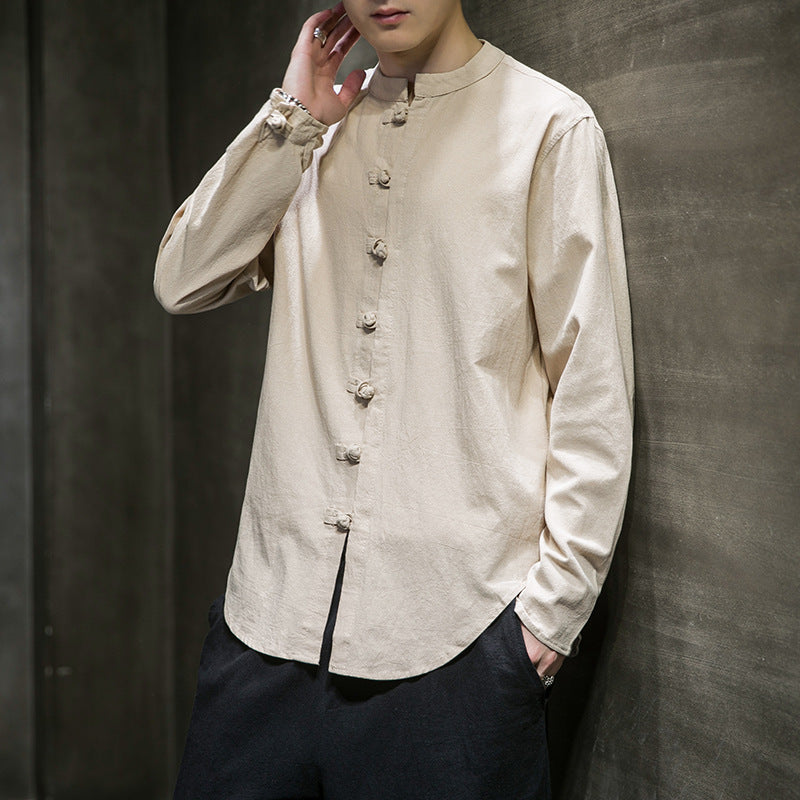 Chinese Style Shirt Cotton And Linen Shirt