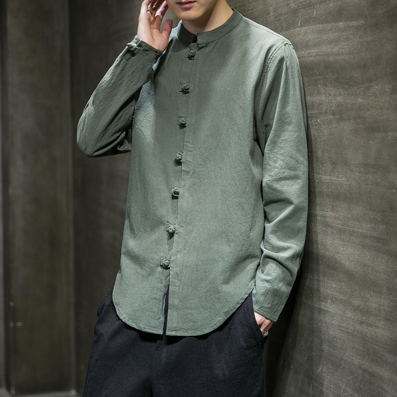 Chinese Style Shirt Cotton And Linen Shirt