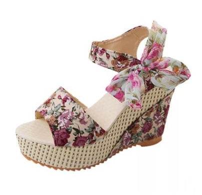 Fish Mouth Women Sandals Korean High Heels Sandals Lace Up Waterproof - Mubimart