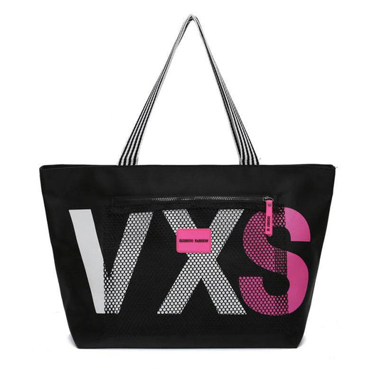 Aliwood New Arrivals Letter Women Shoulder Bags Trendy Waterproof Tote Beach Bag Large Capacity Female Travel Shopping Bags - Mubimart