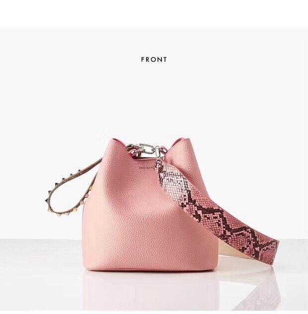 Fashion Leopard Print Bucket Bags For Women Personality Rivet Handbag Python Pattern Strap Shoulder Bags Designer Crossbody Bag - Mubimart
