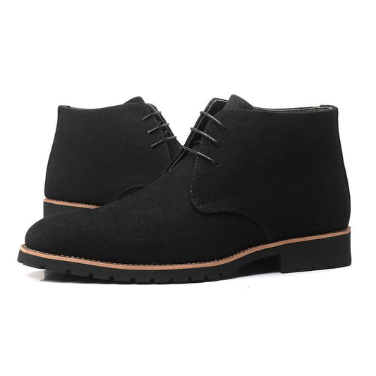Casual Men s Leather Shoes Zhongbang Leather Boots Front Lace up Low Heel Large Size - Mubimart