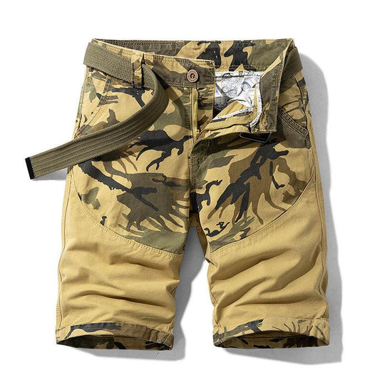 Summer Thin Print Striped Cargo Shorts - Mubimart
