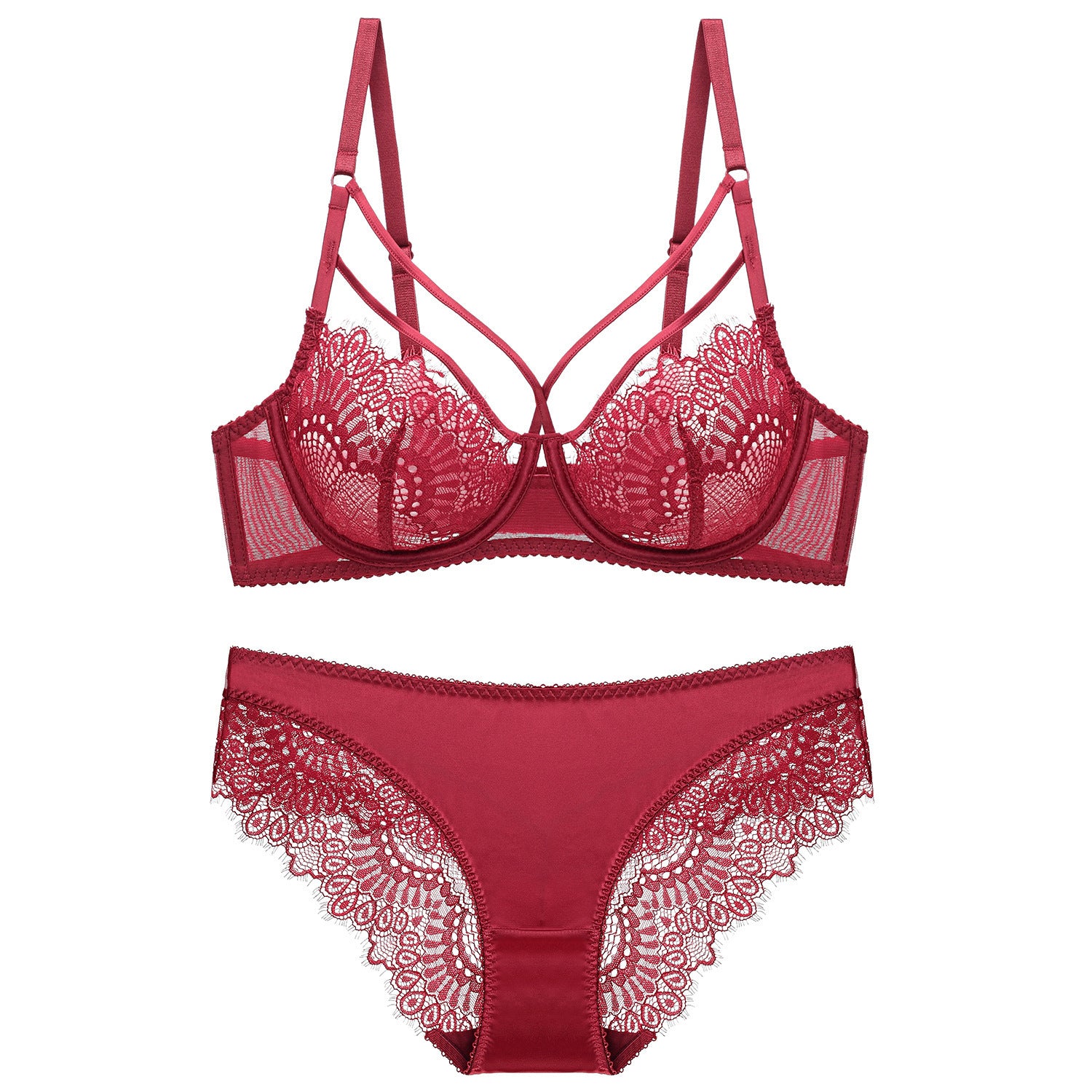 Lace Bra Ladies Sexy Lingerie Bra Set - Mubimart -  