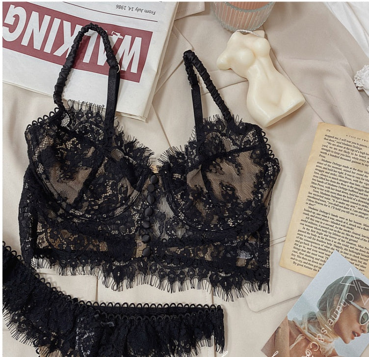 French Sexy Lace Lingerie Set - Mubimart -  