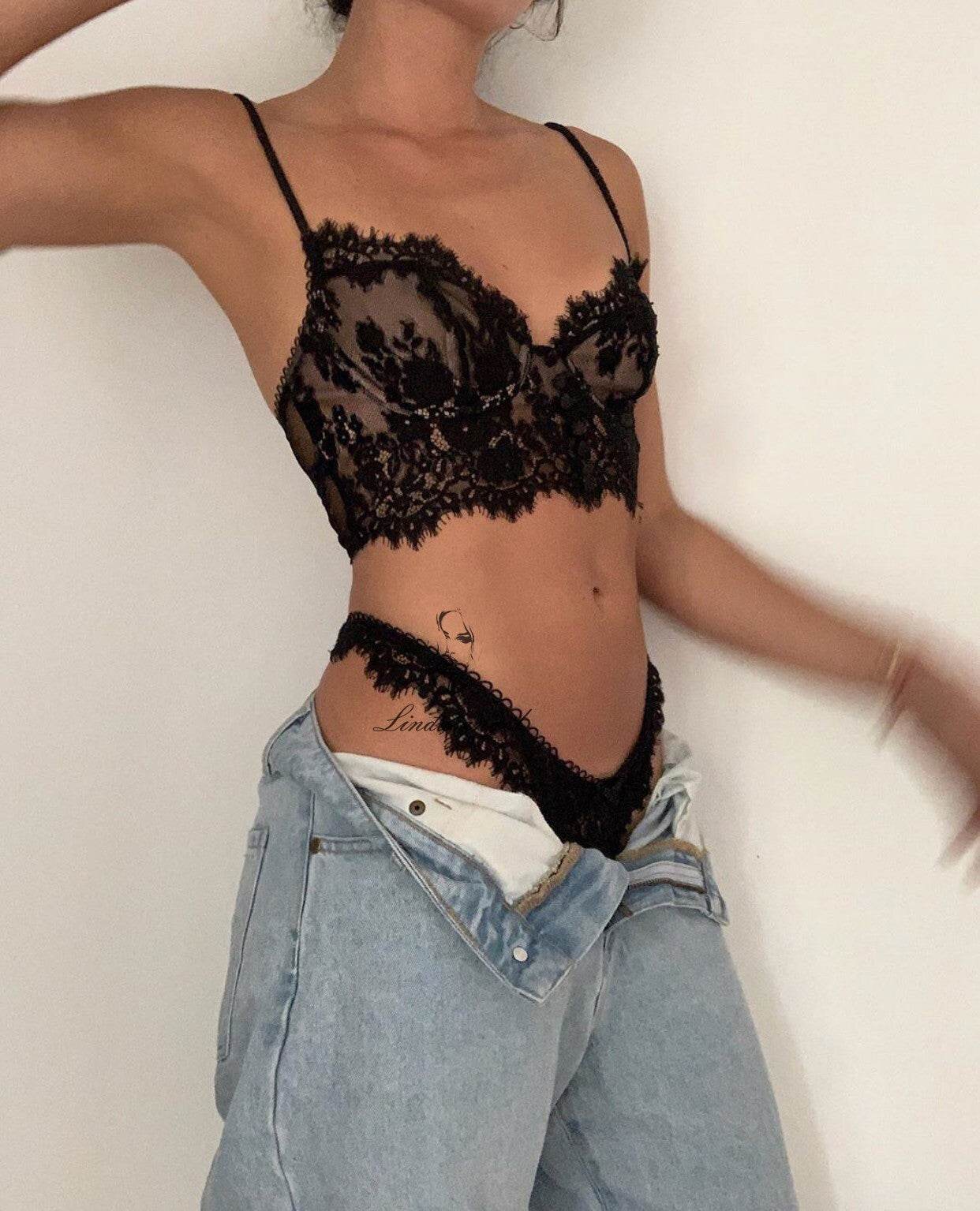 French Sexy Lace Lingerie Set - Mubimart
