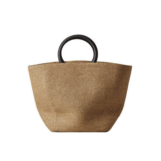 Straw Woven Bag Women Spring And Summer New Large-Capacity Beach Holiday Handbag Tide - Mubimart