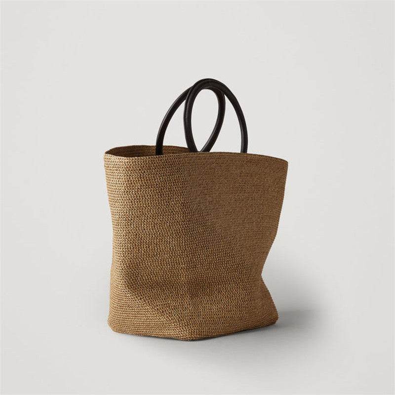 Straw Woven Bag Women Spring And Summer New Large-Capacity Beach Holiday Handbag Tide - Mubimart