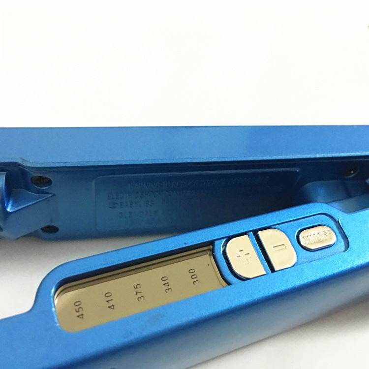 Blue Narrow Nano Titanium Hair Straightener - Mubimart