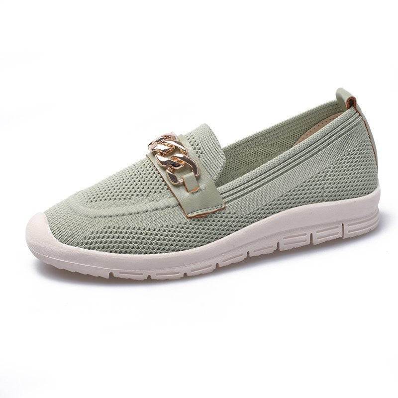 Thick-soled Woven Pregnant Women One-step Comfortable Work Loafers - Mubimart