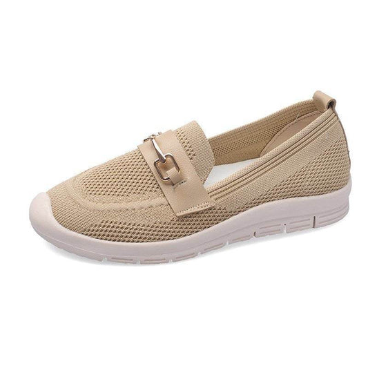 Thick-soled Woven Pregnant Women One-step Comfortable Work Loafers - Mubimart
