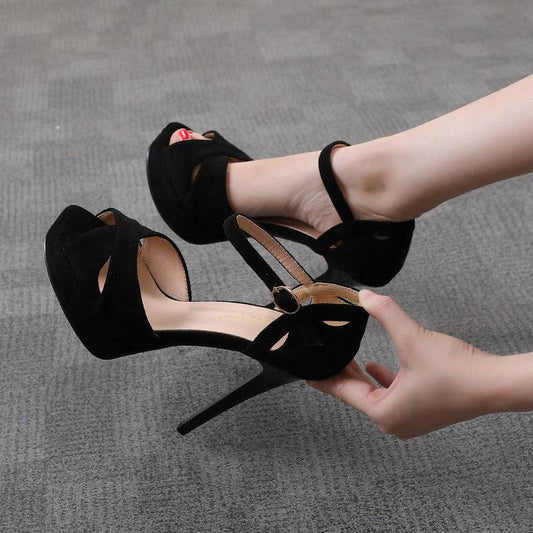 Stiletto High Heels Women's Fish Mouth Platform Sandals - Mubimart