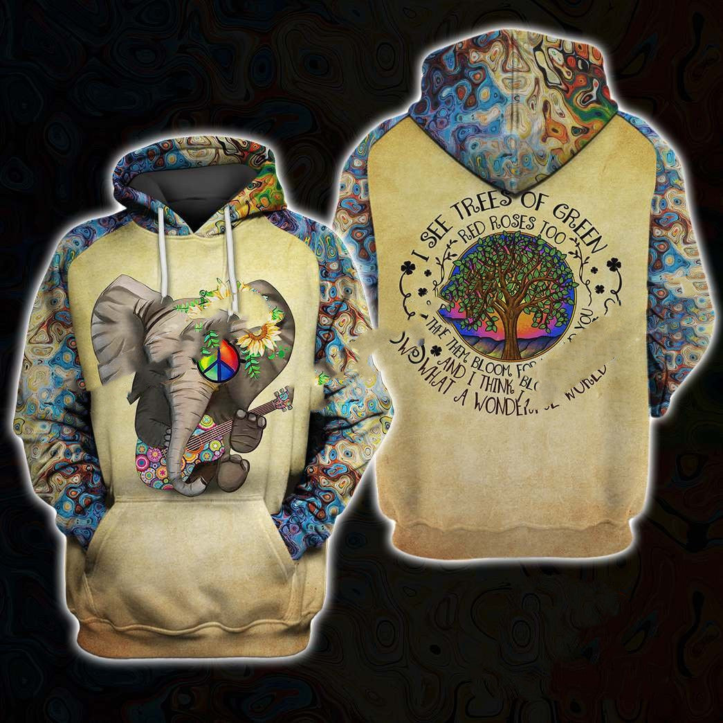 Men's Sweater Elephant Series Hooded Pullover Sweater