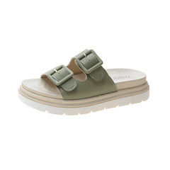 Plateau-Slipper Sandalen Damen Schnallen-Slipper Dicke Sohle Sandalen Damenschuhe Sommer Freizeit Hohl Offene Zehenrutschen