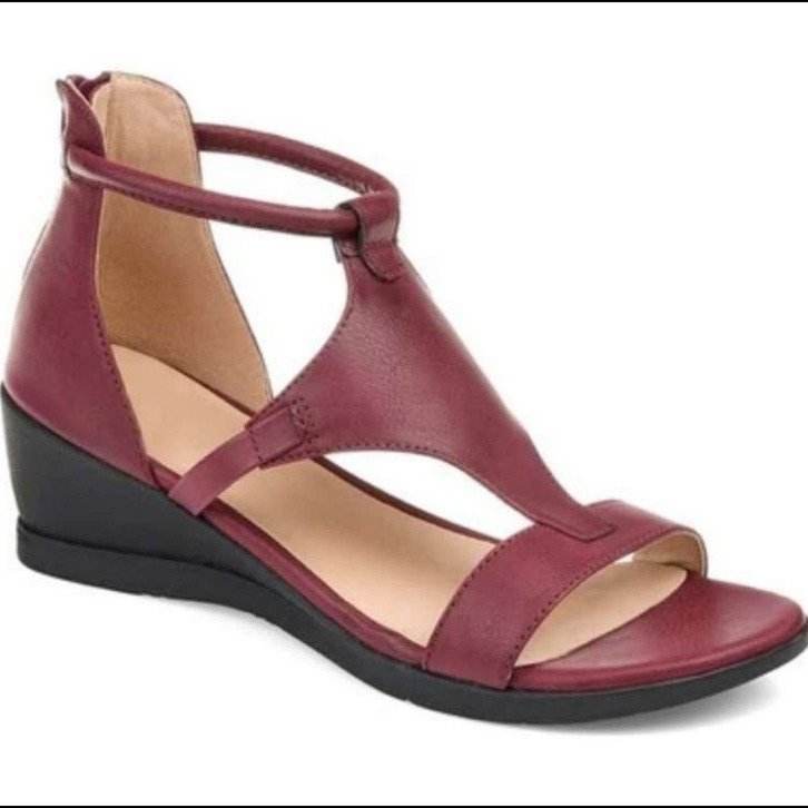 Wedge Heel Women's Open-Toed Sandals - Mubimart