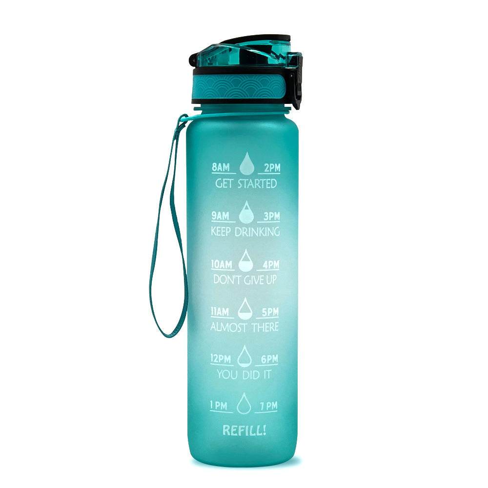1L Tritan Water Bottle With Time Marker Bounce Cover Motivational Water Bottle Cycling Leakproof Cup For Sports Fitness Bottles - Mubimart