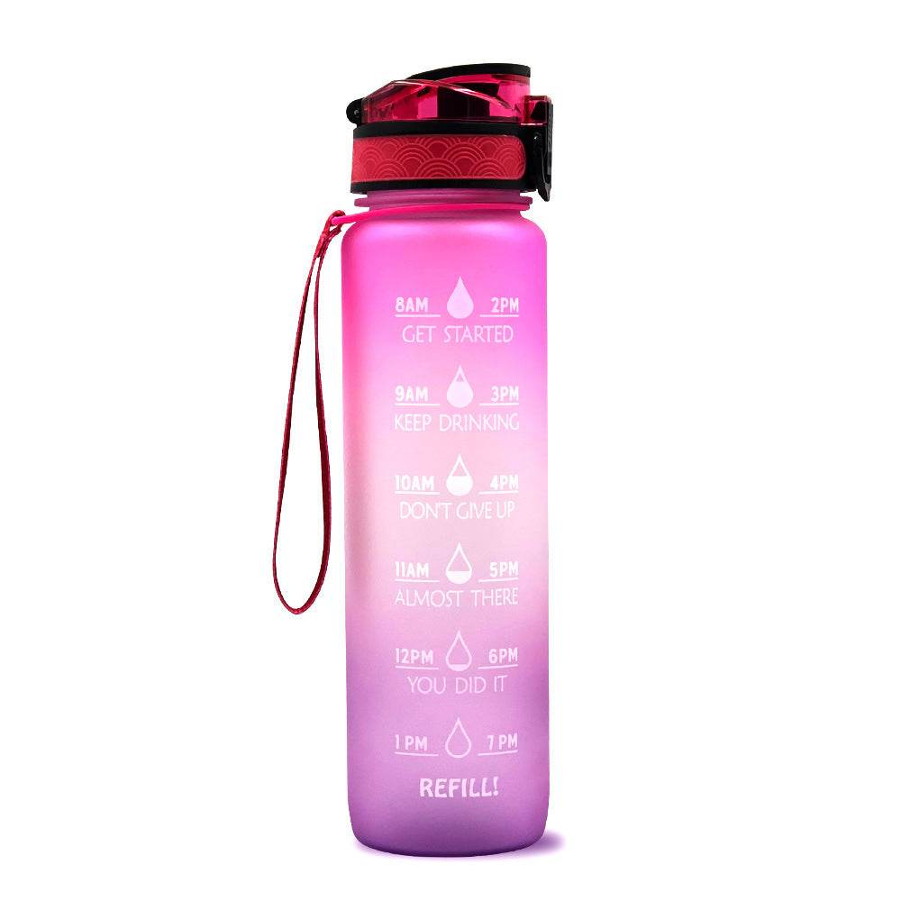 1L Tritan Water Bottle With Time Marker Bounce Cover Motivational Water Bottle Cycling Leakproof Cup For Sports Fitness Bottles - Mubimart