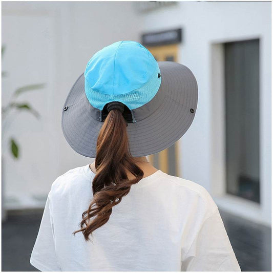 Unisex Summer Foldable Sun Fisherman Hat Men Women Wide Brim Casual Outdoor Travel Beach Sunscreen UV Protection Sun Hats - Mubimart