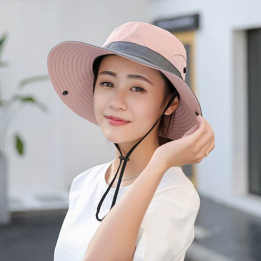 Unisex Summer Foldable Sun Fisherman Hat Men Women Wide Brim Casual Outdoor Travel Beach Sunscreen UV Protection Sun Hats - Mubimart