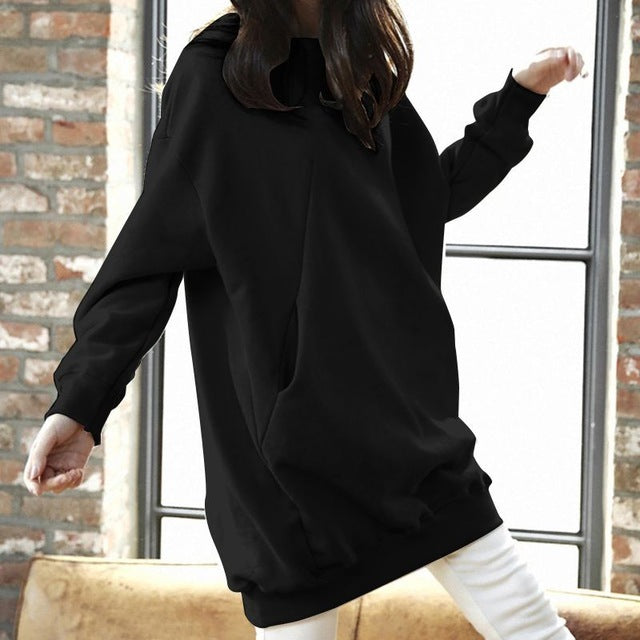 Women Casual Solid Sweatshirts Plus Size Tops Autumn - Mubimart - Sweatshirts 